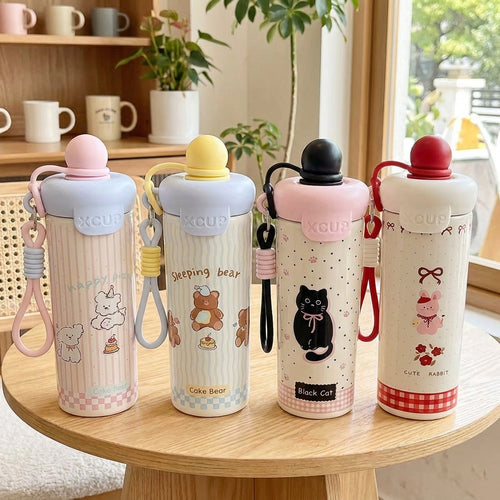 Cute Cartoon Tumbler with Straw – Keep Drinks Hot & Cold All Day