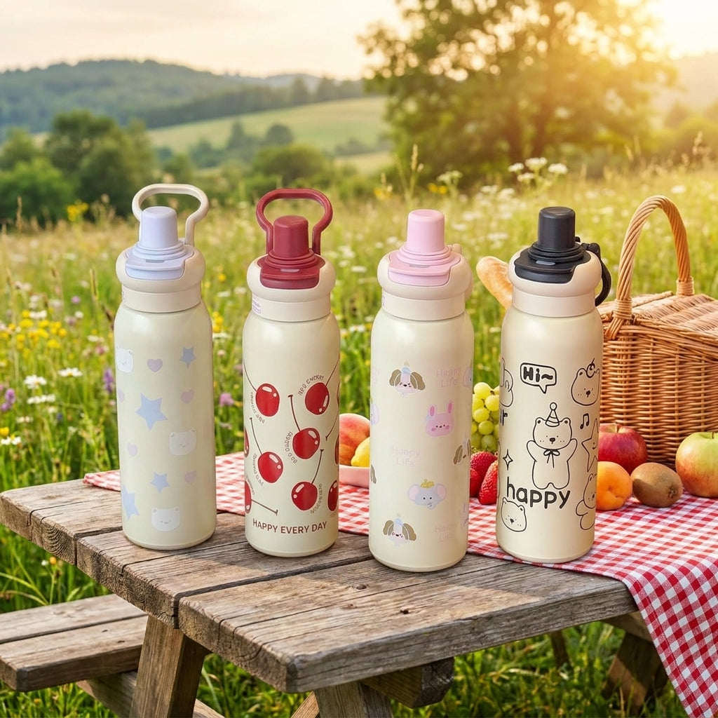 Adorable Cartoon Insulated Cup – Perfect for School, Work & Travel
