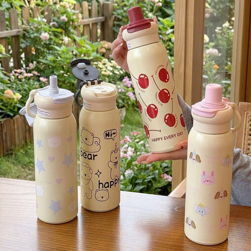 Adorable Cartoon Insulated Cup – Perfect for School, Work & Travel